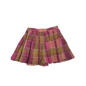 Vivienne Westwood Anglomania Vintage Plaid Pleated Mini Skirt Pink Green Size 38